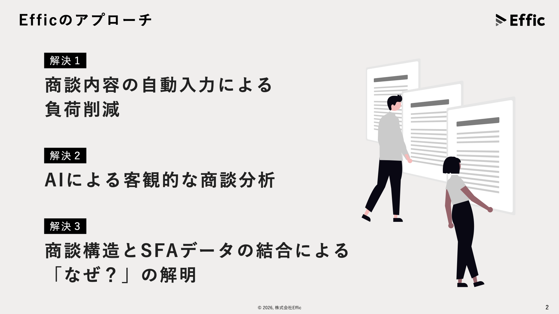 Efficのアプローチ 解決1〜3の図解